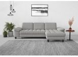 Ecksofa SIT & MORE "Westham L-Form", silber, B:275cm H:88cm T:172cm, 90% Polyester 10% Polyamid, Sofas, Ecksofa, Recamiere, mit oder ohne Schlaffunktion, Bettkasten, Füße wengefarben