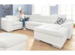 Wohnlandschaft SIT & MORE "Top Andiamo U-Form", weiß, B:336cm H:93cm T:193cm, Kunstleder SOFTLUX;Struktur ( 100% Polyester), Sofas, Wohnlandschaft, mit Kopfteilverstellung, wahlweise mit Schlaffunktion