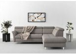 Ecksofa SIT & MORE "Marano L-Form", grau, B:252cm T:216cm, 100% Polyester, Sofas, Ecksofa, inklusive Kopfteilverstellung, optional Schlaffunktion & Bettkasten