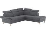 Ecksofa OTTO HOME "Calypso L-Form", grau (anthrazit), B:259cm H:85cm T:227cm, 100% Polyester, Sofas, Ecksofa, mit Relaxfunktion motorisch im Sofa 2,5- Sitzer