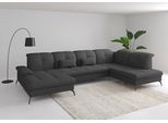 Wohnlandschaft SIT & MORE "Amica, U-Form, inkl. Sitztiefenverstellung und Armteilverstellung", grau (dunkelgrau), B:357cm H:90cm T:231cm, 95% Polyester, 5% Polyamid, Sofas, Wohnlandschaft, wahlweise mit Kopfteilverstellung, Schlaffunktion und Bettkasten