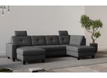 Wohnlandschaft OTTO HOME "Varese", grau (dunkelgrau), B:304cm H:91cm T:170cm, 95%Polyester 5%Polyamid, Sofas, Wohnlandschaft, wahlweise mit Schlaffunktion und Bettkasten