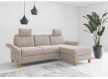 Ecksofa OTTO HOME "Rochelle, L-Form", grau (elefant), B:251cm H:90cm T:164cm, 100% Polyester, Sofas, Ecksofa, wahlweise mit Armteilverstellung, Schlaffunktion und Bettkasten