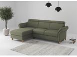 Ecksofa OTTO HOME "Glendale, L-Form", olive, B:253cm H:84cm T:166cm, 95% Polyester, 5% Polyamid, Sofas, Ecksofa, inkl. Kopfteilverstellung, wahlweise mit Vorziehsitz und Bettkasten