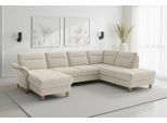 Wohnlandschaft SIT & MORE "Pamela U-Form, B: 292 cm, optional Schlaffunktion & Armteilverstellung", beige (creme), B:292cm H:90cm T:212cm, 95% Polyester 5% Polyamid, Sofas, Wohnlandschaft, mit Federkern und Liegefläche aus Originalstoff