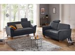 Polstergarnitur OTTO HOME "Texel", grau (anthrazit), Luxus-Microfaser ALTARA NUBUCK, Sitzmöbel-Sets, Polstergarnitur, als Set, mit Federkern und Kontrastnaht