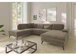 Wohnlandschaft SIT & MORE "Morris Jubi U-Form, B: 300 cm", braun (hellbraun), B:300cm H:83cm T:202cm, 100% Polyester, Sofas, Wohnlandschaft, mit Armteilfunktion & 1 Zierkissen, optional Schlaffunktion