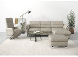 Ecksofa SIT & MORE "Grenoble L-Form mit Federkern", grau (hellgrau), B:251cm H:85cm T:161cm, Sofas, Ecksofa, wahlweise mit Schlaffunktion, Bettkasten, Arm- und Kopfteilverstellung