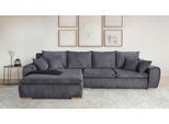 Ecksofa HOME AFFAIRE "Katja L-Form, B: 325 cm - OTTO. Verlässliche Qualität.", grau (anthrazit), B:325cm T:183cm, 100% Polyester, Sofas, Ecksofa, Schlaffunktion, Bettkasten & 4 Zierkissen