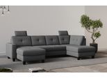 Wohnlandschaft OTTO HOME "Varese", grau, B:304cm H:91cm T:170cm, 90% Polyester 10% Polyamid, Sofas, Wohnlandschaft, wahlweise mit Schlaffunktion und Bettkasten