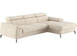 Ecksofa COTTA "Kitty L-Form, B: 242 cm", ivory, B:244cm H:72cm T:166cm, 88% POLYESTER (PES) 12% POLYAMID (PA), Sofas, Ecksofa, mit Kopfteilverstellung, optional Schlaffunktion & Bettkasten