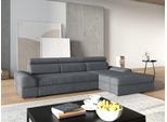 Ecksofa SIT & MORE "Broadway L-Form", grau (dunkelgrau), B:284cm H:79cm T:171cm, Luxus-NaturLeder;Luxus-Kunstleder;NaturLEDER;Microfaser Primabelle (100% Polyester), Sofas, Ecksofa, inklusive Kopfteilverstellung, wahlweise mit Schlaffunktion