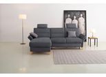 Ecksofa OTTO HOME "Westerland L-Form", grau, B:252cm H:90cm T:162cm, 100% Polyester, Sofas, Ecksofa, Federkern-Polsterung, wahlweise mit Schlaffunktion, Bettkasten