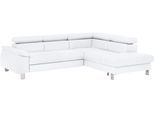 Ecksofa COTTA "Komaris L-Form, B: 249 cm", weiß, B:249cm H:72cm T:100cm, Microfaser PRIMABELLE (100% Polyester);Kunstleder SOFTLUX;Feinstruktur (100% Polyester);Kunstleder SOFTLUX/Struktur (100% Polyester);NaturLEDER, Sofas, Ecksofa, mit Kopfteilverstellung, optional Schlaffunktion, Bettkasten & Licht