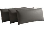 Sofakissen SIT & MORE "Vanity Leder, 3er Set, B: 60 cm", mocca, B:60cm H:30cm T:12cm, Leder, Polsterauflagen, Sofakissen