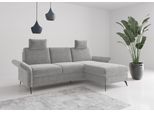 Ecksofa OTTO HOME "Rochelle", grau (hellgrau), B:251cm H:93cm T:164cm, 100% Polyester, Sofas, Ecksofa, wahlweise mit Schlaffunktion, Bettkasten und Armteilverstellung