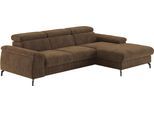 Ecksofa COTTA "Kitty L-Form, B: 242 cm", espresso, B:244cm H:72cm T:166cm, 88% POLYESTER (PES) 12% POLYAMID (PA), Sofas, Ecksofa, mit Kopfteilverstellung, optional Schlaffunktion & Bettkasten