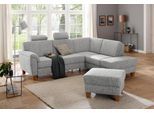 Ecksofa OTTO HOME "Alta L-Form", silber, B:250cm H:89cm T:201cm, Struktur ( 100% Polyester);Struktur fein ( 100% Polyester);Luxus-Microfaser ALTARA NUBUCK (100% Polyester), Sofas, Ecksofa, mit Federkern und Kontrastnaht, Füße Buche eichefarben