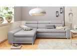 Ecksofa SIT & MORE "Riva L-Form", grau, B:272cm H:92cm T:169cm, Flachgewebe (100% Polyester);Luxus-Microfaser (100% Polyester);Struktur (100% Polyester), Sofas, Ecksofa, inklusive Kopteilverstellung, wahlweise mit Schlaffunktion