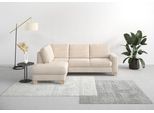 Ecksofa HOME AFFAIRE "Summer L-Form", beige (creme), B:236cm H:91cm T:170cm, 100% Polyester, Sofas, Ecksofa, mit Ottomane, wahlweise mit Schlaffunktion und Bettkasten, Cord-Bezug