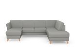 Wohnlandschaft SIT & MORE "Visby U-Form", silber, B:303cm H:87cm T:213cm, Sofas, Wohnlandschaft, wahlweise mit Schlaffunktion und Stauraum, frei im Raum stellbar