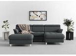 Ecksofa SIT & MORE "Marano L-Form", grau (dunkelgrau), B:257cm T:166cm, 100% Polyester, Sofas, Ecksofa, inklusive Kopfteilverstellung, optional Schlaffunktion & Bettkasten