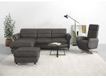 Ecksofa SIT & MORE "Grenoble L-Form mit Federkern", grau (anthrazit), B:251cm H:85cm T:161cm, Sofas, Ecksofa, wahlweise mit Schlaffunktion, Bettkasten, Arm- und Kopfteilverstellung
