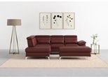 Ecksofa SIT & MORE "Cabrio L-Form, B: 274 cm, mit Sitztiefen-, Arm- & Kopfteilverstellung", rot (merlot), B:274cm H:87cm T:230cm, Sofas, Ecksofa, 3 Nierenkissen, Federkern, optional Schlaffunktion und Stauraum