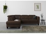 Ecksofa SIT & MORE "Belluci L-Form", braun (mocca), B:249cm H:85cm T:195cm, Sofas, Ecksofa, inklusive Federkern, wahlweise mit Schlaffunktion und Bettkasten