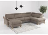 Wohnlandschaft OTTO HOME "Glendale, U-Form", braun (cappuccino), B:321cm H:84cm T:193cm, 100% Polyester, Sofas, Wohnlandschaft, inkl. Kopfteilverstellung, wahlweise mit Vorziehsitz und Bettkasten
