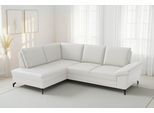 Ecksofa SIT & MORE "Chelsea L-Form, B: 249 cm, Armteil- & Sitztiefenverstellung, Leder", reinweiß, B:249cm H:89cm T:190cm, Sofas, Ecksofa, Couch optional mit Schlaffunktion und Bettkasten, Sitzhöhe 45 cm