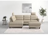 Ecksofa SIT & MORE "Farö L-Form", beige, B:251cm H:90cm T:187cm, Sofas, Ecksofa, inklusive Federkern, wahlweise mit Schlaffunktion und Bettkasten