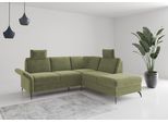 Ecksofa OTTO HOME "Rochelle", grün (hellgrün), B:240cm H:93cm T:216cm, 100% Polyester, Sofas, Ecksofa, wahlweise mit Schlaffunktion, Bettkasten und Armteilverstellung