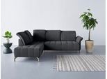 Ecksofa OTTO HOME "Fresh L-Form", grau, B:260cm H:79cm T:220cm, 100% Polyester, Sofas, Ecksofa, Federkern, wahlweise Kopfteilverstellung und motorischer Vorziehsitz
