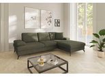 Ecksofa SIT & MORE "Morris Jubi L-Form, B: 247 cm", grün (olive), B:247cm H:83cm T:171cm, 100% Polyester, Sofas, Ecksofa, mit Armteilfunktion & 1 Zierkissen, optional Schlaffunktion