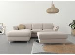 Ecksofa SIT & MORE "Apulia L-Form", grau (elephant), B:250cm H:78cm T:185cm, Webstoff (100% Polyester);Struktur weich (90% Polyester, 10% Polyamid);Luxus-Microfaser Euphoria (100% Polyester);Samtoptik (100% Polyester), Sofas, Ecksofa, wahlweise Schlaffunktion, Bettkasten und Kopf- und Armteilverstellung