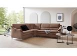 Ecksofa OTTO HOME "Cardoso L-Form", braun, B:260cm H:90cm T:230cm, Luxus-Microfaser ALTARA NUBUCK (100% Polyester);Luxus-Microfaser weich (90% Polyester, 10% Polyamid);Struktur (52%Polyester, 35% Acryl, 13%Cotton);Luxus-Microfaser Lederoptik (100% Polyester), Sofas, Ecksofa, mit Trapezecke für mehr Sitzkomfort, wahlweise auch mit Schlaffunktion