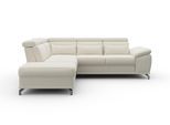 Ecksofa SIT & MORE "Cabrio L-Form, B: 274 cm, mit Sitztiefen-, Arm- & Kopfteilverstellung", beige (linen), B:274cm H:87cm T:230cm, 100% Polyester, Sofas, Ecksofa, 3 Nierenkissen, Federkern, optional Schlaffunktion und Stauraum