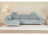 Ecksofa DIE PLANBAR "Ottomane MP-IN14007 L-Form, Breite 306 cm", famosa ocean, B:306cm H:84cm T:197cm, 100% Polyester, Sofas, Ecksofa, wahlweise mit Schlaffunktion und verstellbaren Kopfstützen