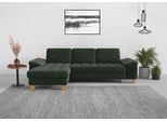 Ecksofa SIT & MORE "Westham L-Form", grün (jungle), B:275cm H:88cm T:172cm, 90% Polyester 10% Polyamid, Sofas, Ecksofa, mit Recamiere, mit oder ohne Schlaffunktion, Bettkasten, Füße Eiche