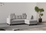 Ecksofa OTTO HOME "Varese", silber, B:226cm H:91cm T:170cm, 90% Polyester 10% Polyamid, Sofas, Ecksofa, wahlweise mit Schlaffunktion und Bettkasten