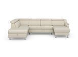 Wohnlandschaft SIT & MORE "Freetown U-Form", beige (elfenbein), B:315cm H:84cm T:216cm, Sofas, Wohnlandschaft, Kopfteilverstellung und Federkern, wahlweise mit Schlaffunktion