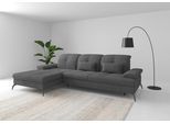 Ecksofa SIT & MORE "Amica, L-Form, inkl. Sitztiefenverstellung & Armteilverstellung", grau, B:279cm H:90cm T:185cm, 90% Polyester, 10% Polyamid, Sofas, Ecksofa, wahlweise mit Schlaffunktion, Bettkasten und Kopfteilverstellung