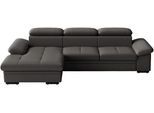 Ecksofa SIT & MORE "Viola, Leder, L-Form, B: 260 cm, mit Armteil- und Kopfteilvertsellung", grau (schwarz), B:260cm H:73cm T:174cm, Sofas, Ecksofa, optional mit Schlaffunktion
