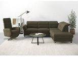 Ecksofa SIT & MORE "Grenoble L-Form mit Federkern", grün (khaki), B:247cm H:85cm T:222cm, Sofas, Ecksofa, wahlweise mit Schlaffunktion, Bettkasten, Arm- und Kopfteilverstellung