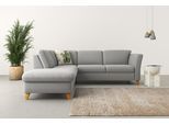 Ecksofa HOME AFFAIRE "Trelleborg L-Form", grau, B:252cm H:86cm T:213cm, 100% Polyester, Sofas, Ecksofa, Federkern-Polsterung, wahlweise mit Schlaffunktion und Stauraum
