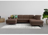 Wohnlandschaft SIT & MORE "Maggiore U-Form", braun (espresso), B:312cm T:224cm, 98% Polyester, 2% Polyamid, Sofas, Wohnlandschaft, wahlweise mit Kopfteilverstellung, Schlaffunktion und Stauraum