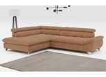 Ecksofa COTTA "Gemini L-Form, B: 312 cm", braun (cognac), B:312cm T:234cm, Sofas, Ecksofa, mit Kopfteilverstellung, optional Schlaffunktion