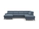 Wohnlandschaft SIT & MORE "Scarlett U-Form", blau (hellblau), B:333cm T:226cm, Sofas, Wohnlandschaft, inklusive Kopfteilverstellung, optional Schlaffunktion & Bettkasten