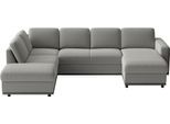 Wohnlandschaft SIT & MORE "Cordoba", grau, B:305cm H:85cm T:212cm, 100% Polyester, Sofas, Wohnlandschaft, wahlweise mit Schlaffunktion und Bettkasten oder Stauraum